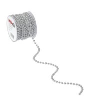Perlenkette silber, 6 mm, Rol. à 10 m