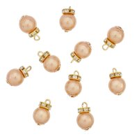 Christbaumkugeln ca. 1 cm, champagner, Btl. 10 St.
