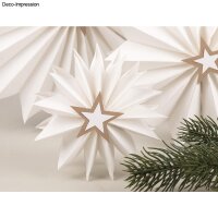 Set zauberhafte 3D Papiersterne, weiß, für 11 Sterne, inkl. Holzperlen, SB-Btl.