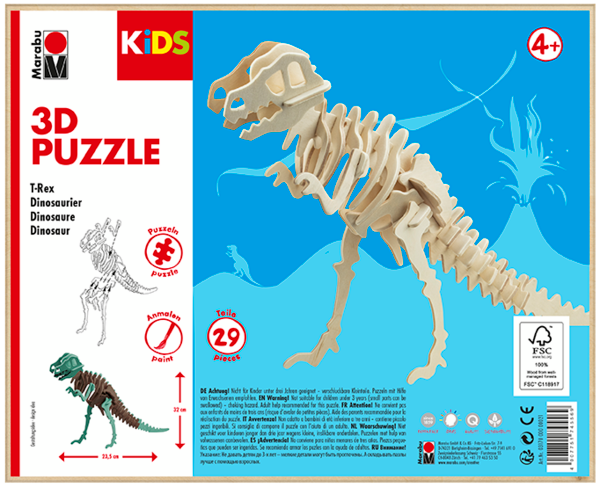 3D Puzzle T-Rex Dinosaurier / ab 4 Jahre