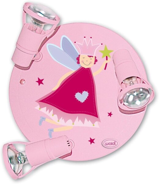 Deckenrondell Fee pink 3-flg.