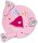 Deckenrondell Fee pink 3-flg.